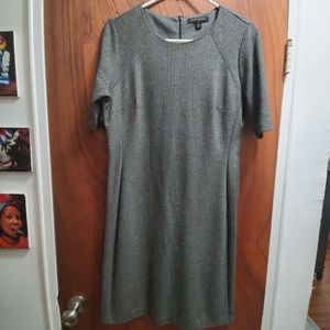 Grey & Black Banana Repuiv Herringbone Dress Fitted